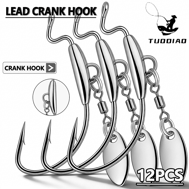 Fishing Hook Weedless - [TUODIAO] Krank Kancalı Jig Başlıkları Seti