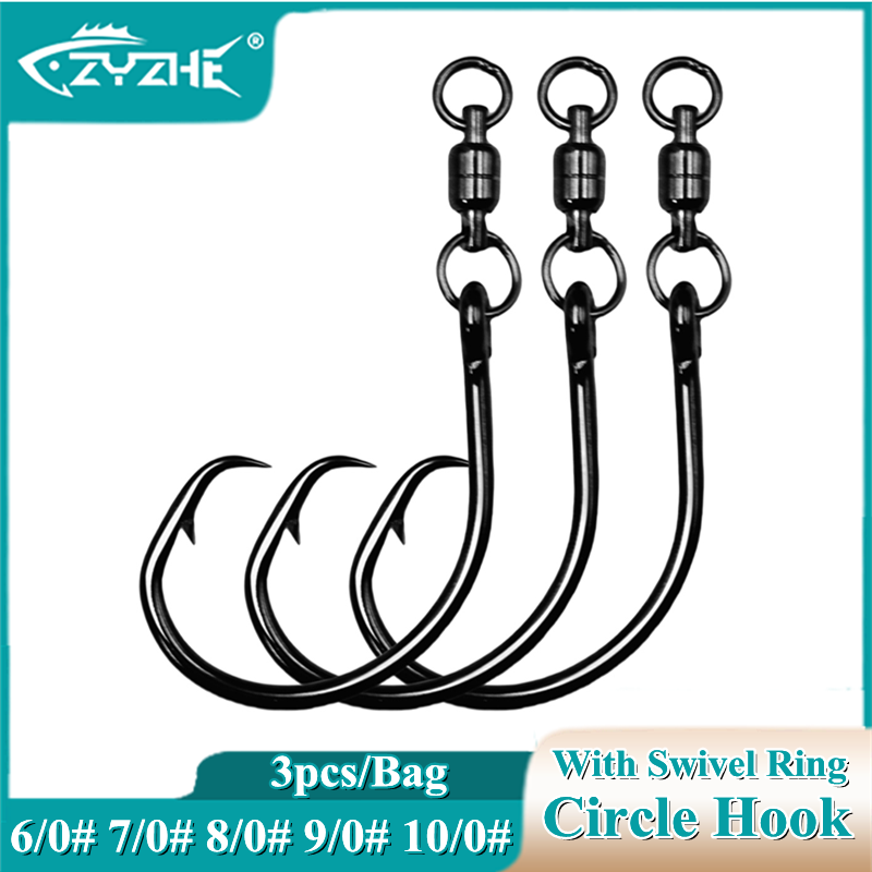 Fishing Hook Circle - ZYZHE 3/6/9 adet Döner Halkalı Daire