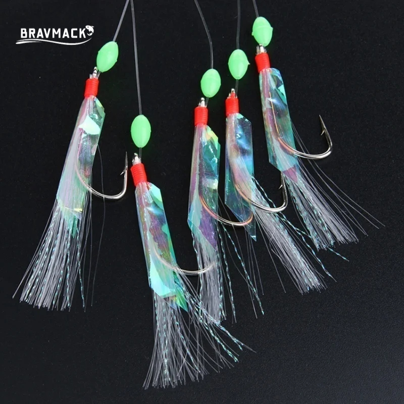 Fishing Hook Assortment - 5 adet/takım Çok Renkli Yumuşak Silverskin